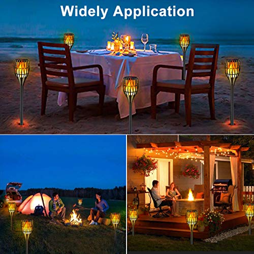 Ollivage Solar Lights Outdoor Upgraded, 43 Flickering Flames Torc...