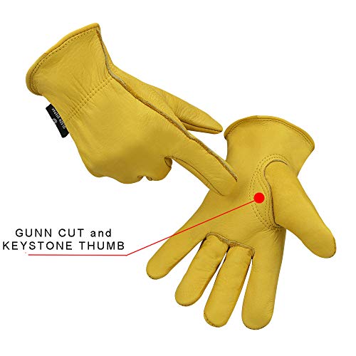 Heavy Duty Industrial Safety Gloves cowhide Leather Gloves for Rub...