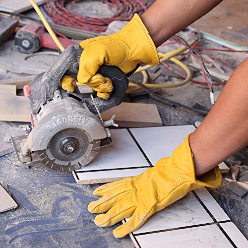 Heavy Duty Industrial Safety Gloves cowhide Leather Gloves for Rub...