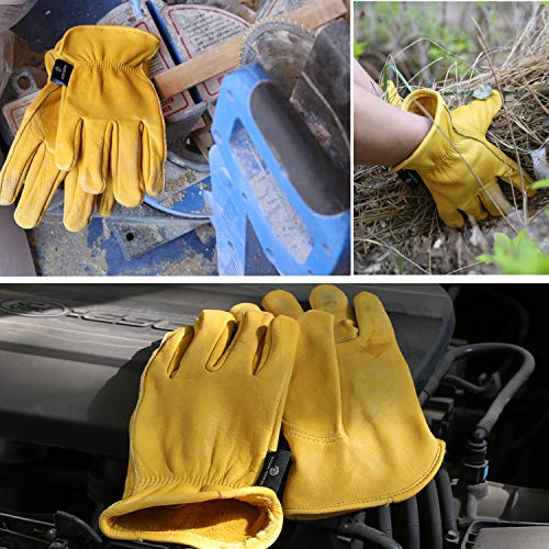 Heavy Duty Industrial Safety Gloves cowhide Leather Gloves for Rub...
