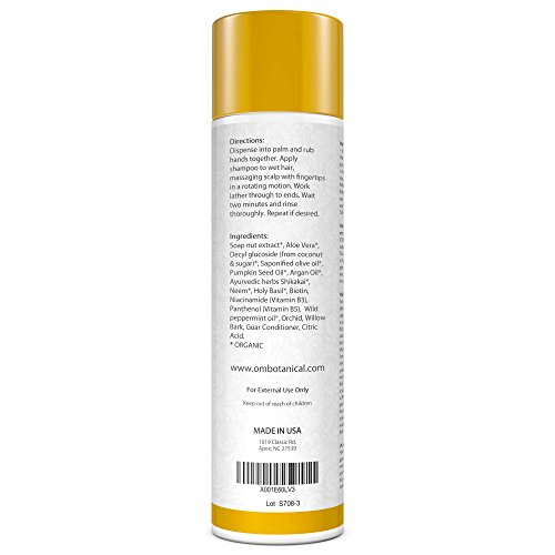 SULFATE FREE Organic SHAMPOO for Men and Women. 100% Natural Ayurv...
