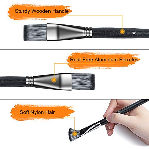 Artist Paint Brush Set,15Pcs Different Shapes & Sizes Paint Brushe...