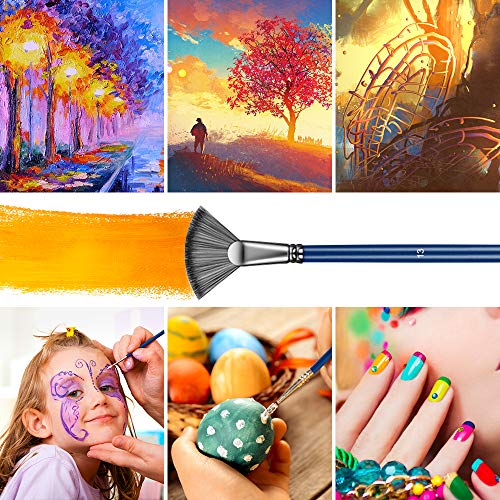 omitium Artist Paint Brush Set,16Pcs Different Shapes & Sizes Pain...