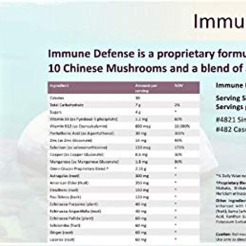 Omnitritions Immune Defense Dietary Supplement with 10 Chinese Mu...
