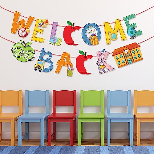 Back to School Banners Welcome Back Words Apples Hanging Banner, S...