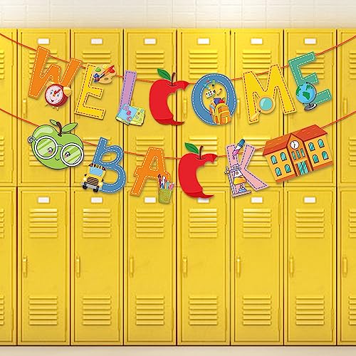 Back to School Banners Welcome Back Words Apples Hanging Banner, S...