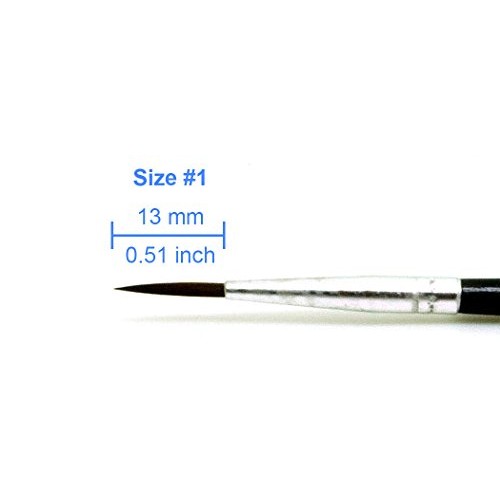 50 Pcs Pack of Synthetic Sable Fine Detail Paint Brushes Set for M...