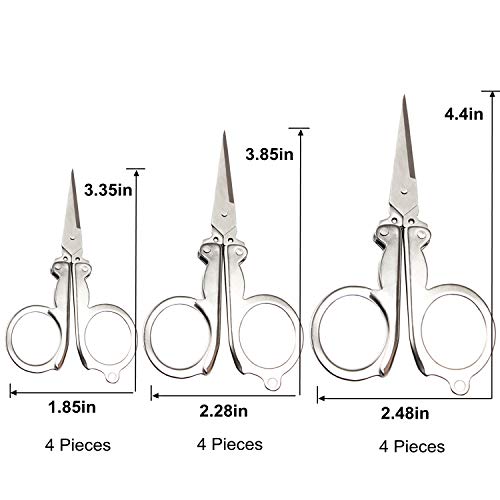 12 Pack Foldable Scissors Stainless Steel Small Folding Scissors T...