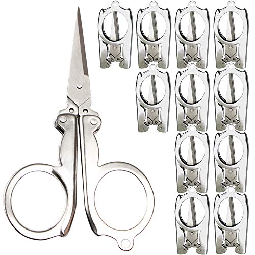 12 Pack Foldable Scissors Stainless Steel Small Folding Scissors T...