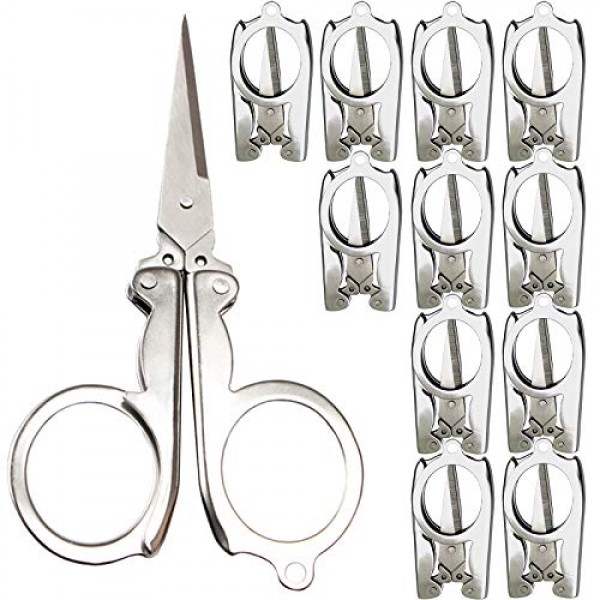 12 Pack Foldable Scissors Stainless Steel Small Folding Scissors