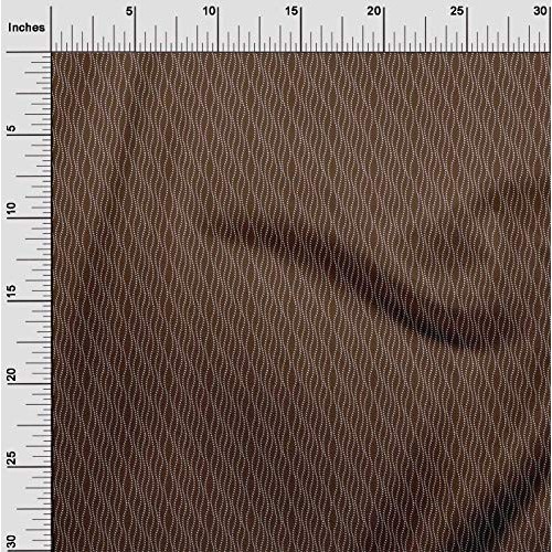 oneOone Cotton Silk Fabric Waves Abstract Sashiko Print Sewing Fab...