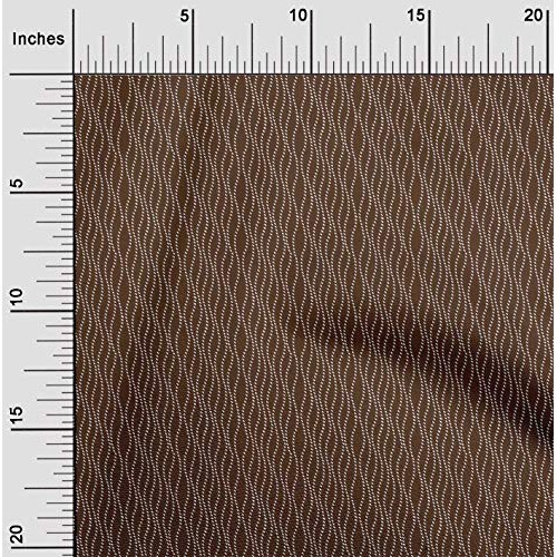 oneOone Cotton Silk Fabric Waves Abstract Sashiko Print Sewing Fab...