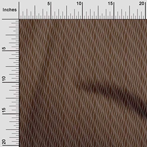 oneOone Cotton Silk Fabric Waves Abstract Sashiko Print Sewing Fab...