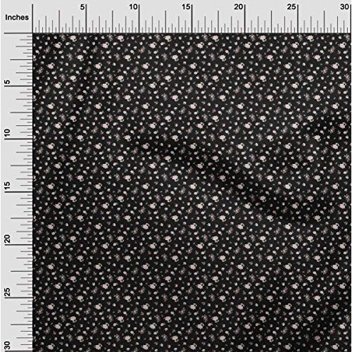 oneOone Viscose Chiffon Fabric Leaves & Flower Floral Print Sewing...
