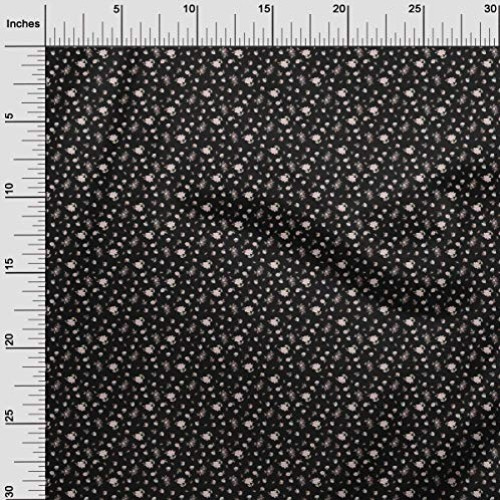 oneOone Viscose Chiffon Fabric Leaves & Flower Floral Print Sewing...