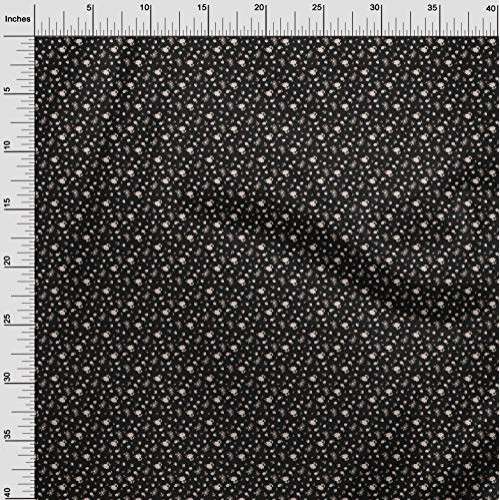 oneOone Viscose Chiffon Fabric Leaves & Flower Floral Print Sewing...