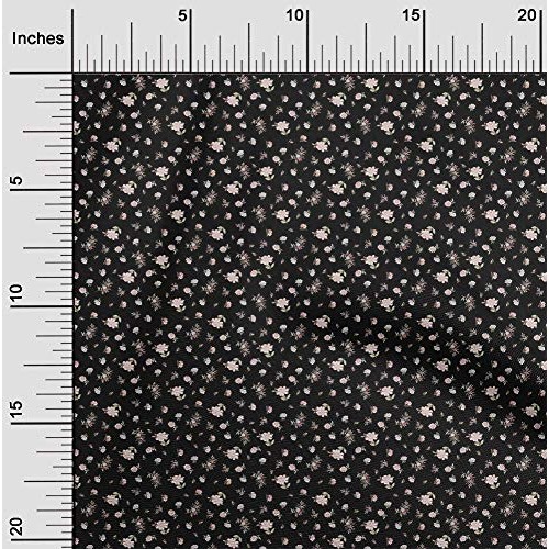 oneOone Viscose Chiffon Fabric Leaves & Flower Floral Print Sewing...