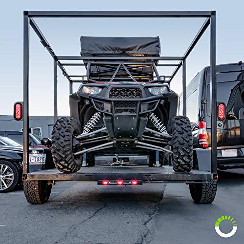 15 Red 9-LED Trailer Light Bar with Black Stainless Steel Bracket...