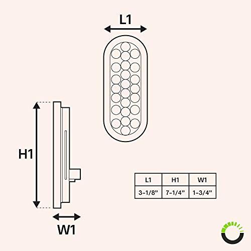 2pc 6 White Oval LED Reverse Trailer Tail Light Kit DOT FMVSS 10...
