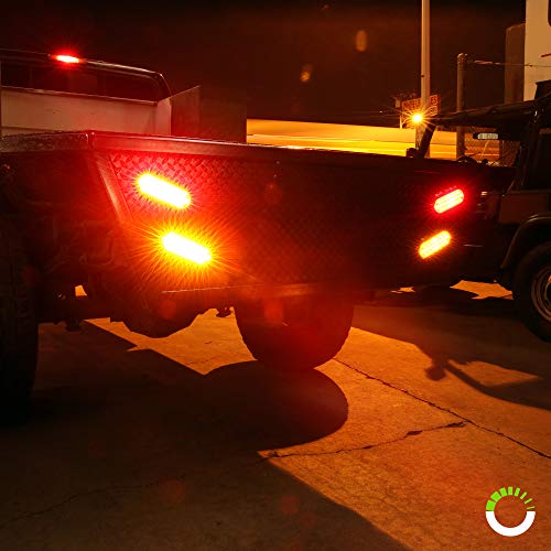 2pc 6 White Oval LED Reverse Trailer Tail Light Kit DOT FMVSS 10...