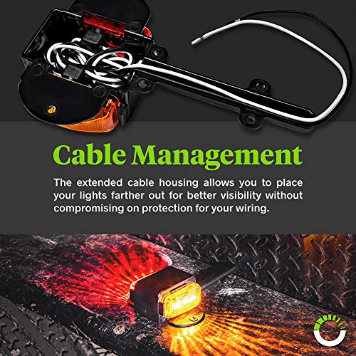 2pc 7 Amber + Red LED Trailer Fender Light Set DOT Approved SA...