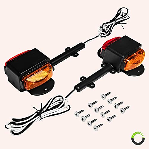 2pc 7 Amber + Red LED Trailer Fender Light Set DOT Approved SA...