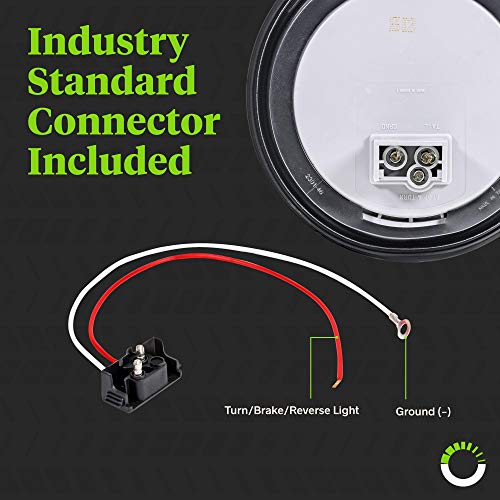 4 Red + 2 White 4 Round LED Trailer Tail Light Kit DOT Certified...