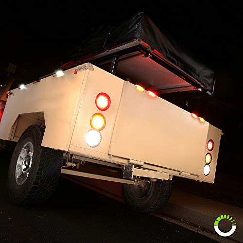 4pc 4 Round Red 24 LED Trailer Tail Lights DOT Certified Gromm...