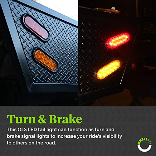 4pc 6 Red Oval LED Trailer Tail Light Kit DOT FMVSS 108 SAE S2...