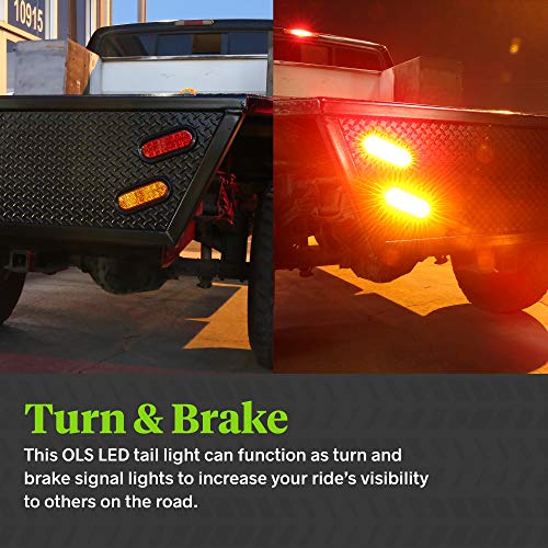 2pc 6 Red Oval LED Trailer Tail Light Kit DOT FMVSS 108 SAE ST...