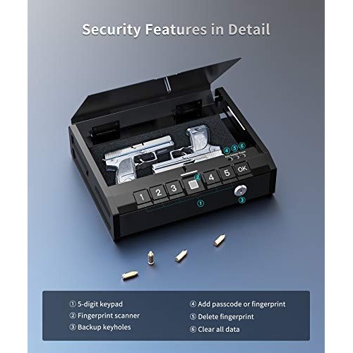 ONNAIS Safe - Biometric Safe for Pistols, Quick-Access Pis...