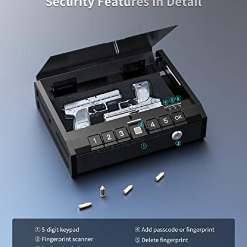 ONNAIS Safe - Biometric Safe for Pistols, Quick-Access Pis...