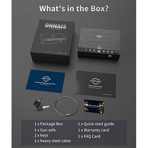 ONNAIS Safe - Biometric Safe for Pistols, Quick-Access Pis...