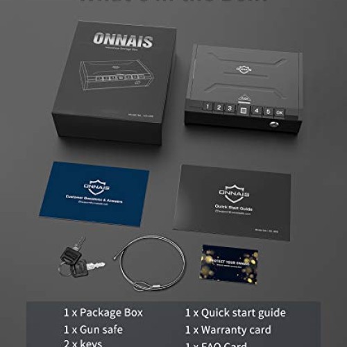 ONNAIS Safe - Biometric Safe for Pistols, Quick-Access Pis...