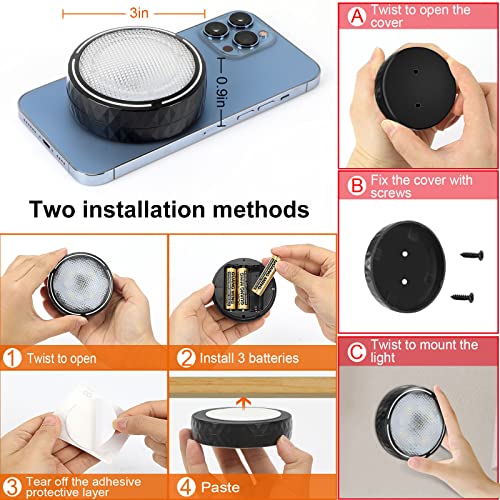Onumii LED Puck Lights Battery Operated for Kitchen Closet, 16 Col...