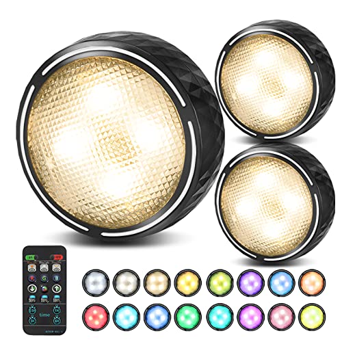 Onumii LED Puck Lights Battery Operated for Kitchen Closet, 16 Col...