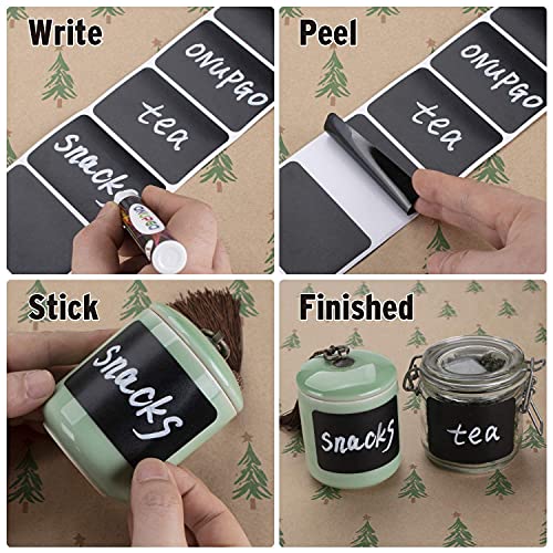 ONUPGO Chalkboard Labels-180pcs Waterproof Reusable Blackboard Sti...