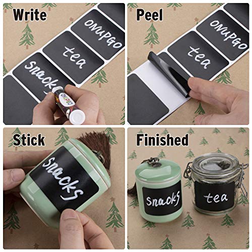 ONUPGO Chalkboard Labels-180pcs Waterproof Reusable Blackboard Sti...