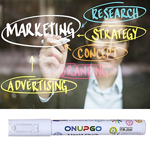 ONUPGO White Liquid Chalk Markers Pens 2 Pack, Chalk Markers for C...