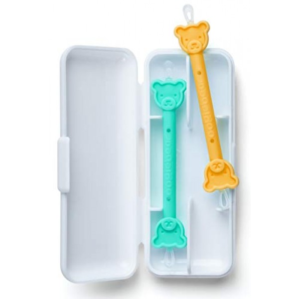 oogiebear - Nose and Ear Gadget. Safe, Easy Nasal Booger and Ear Cleaner  for Newborns and Infants. Dual Earwax and Snot Remover - 2 Pack with Case -  Orange and Seafoam 1 Orange + 1 Seafoam booger picker