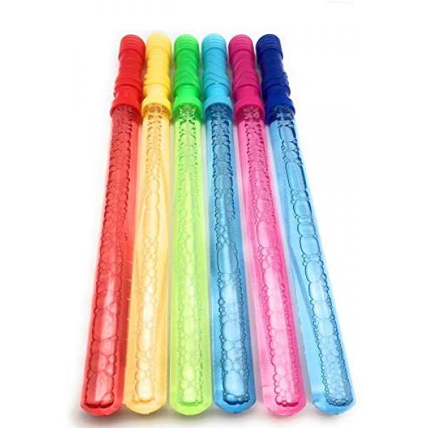 Oojami 30 Pack Bubble Wands - 14 inches Assortment of Colors, Idea...