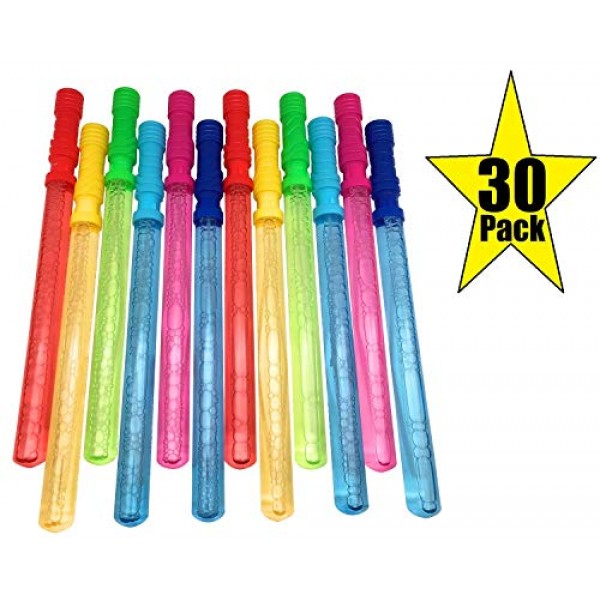 Oojami 30 Pack Bubble Wands - 14 inches Assortment of Colors, Idea...