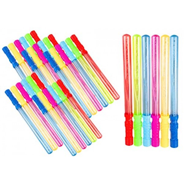 Oojami 30 Pack Bubble Wands - 14 inches Assortment of Colors, Idea...