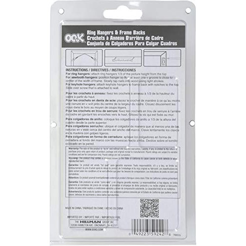 OOK by Hillman 535672 Zinc Ring Assorted Hanger and Picture Frame ...