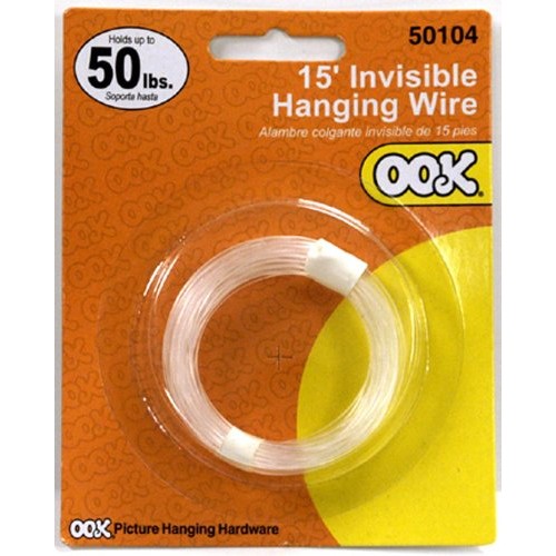 OOK 50104 Invisible Hanging Wire Supports Up to 50-Pounds, Clear