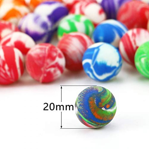 Oopsu 100 Pcs 18mm High Bouncing Balls, Assorted Colorful Rubber B...