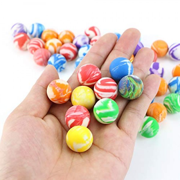 Oopsu 100 Pcs 18mm High Bouncing Balls, Assorted Colorful Rubber B...