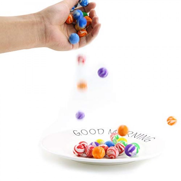 Oopsu 100 Pcs 18mm High Bouncing Balls, Assorted Colorful Rubber B...
