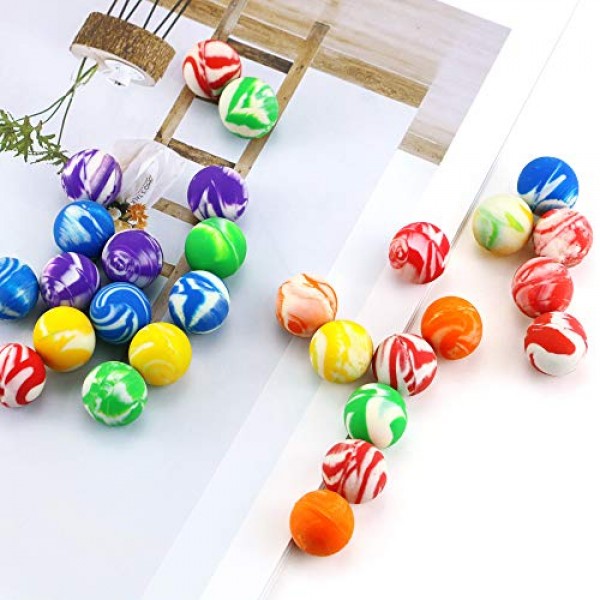 Oopsu 100 Pcs 18mm High Bouncing Balls, Assorted Colorful Rubber B...