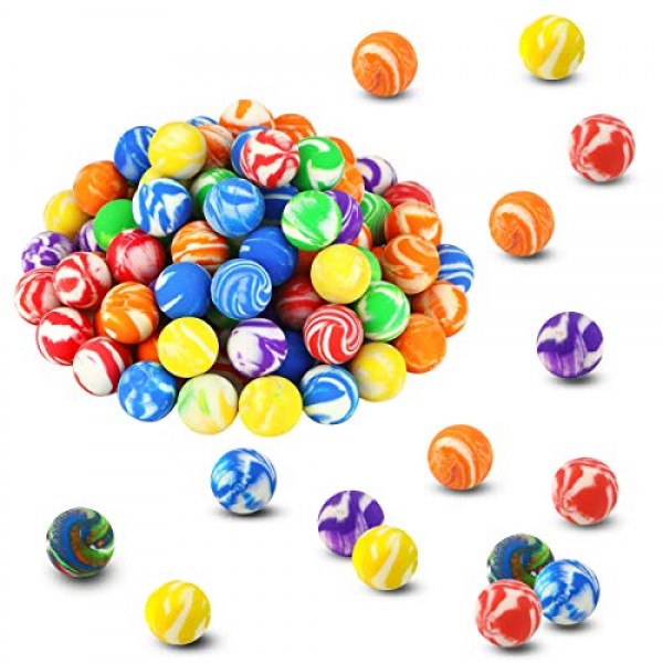 Oopsu 100 Pcs 18mm High Bouncing Balls Assorted Colorful